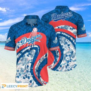 MLB Tropical Flower Pattern Cool LA Dodgers Hawaiian - Adult & Kids T-Shirts, Sweatshirts & Hoodies apparel design preview 1