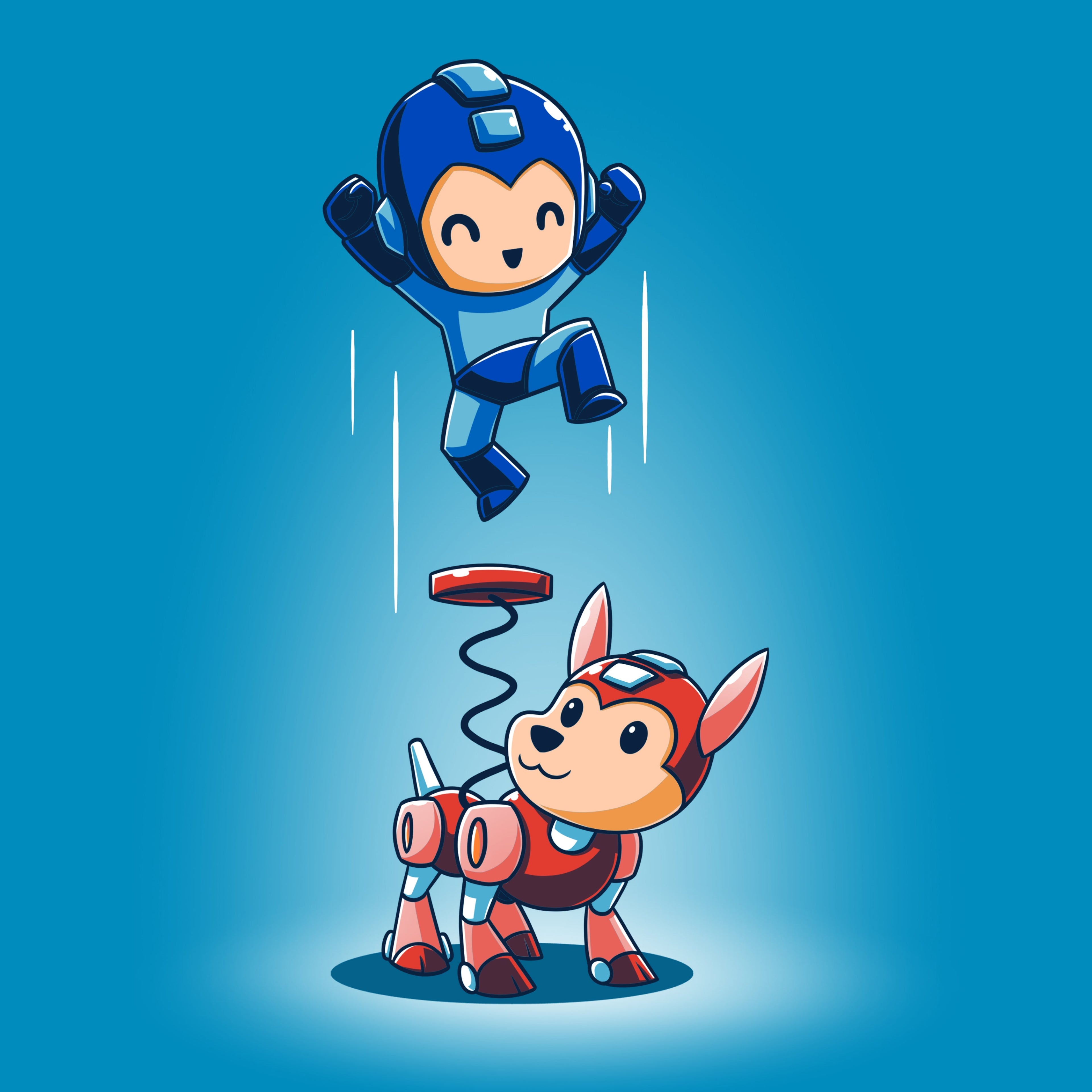 Mega Man and Rush Coil - Adult & Kids T-Shirts, Sweatshirts & Hoodies apparel design preview 1