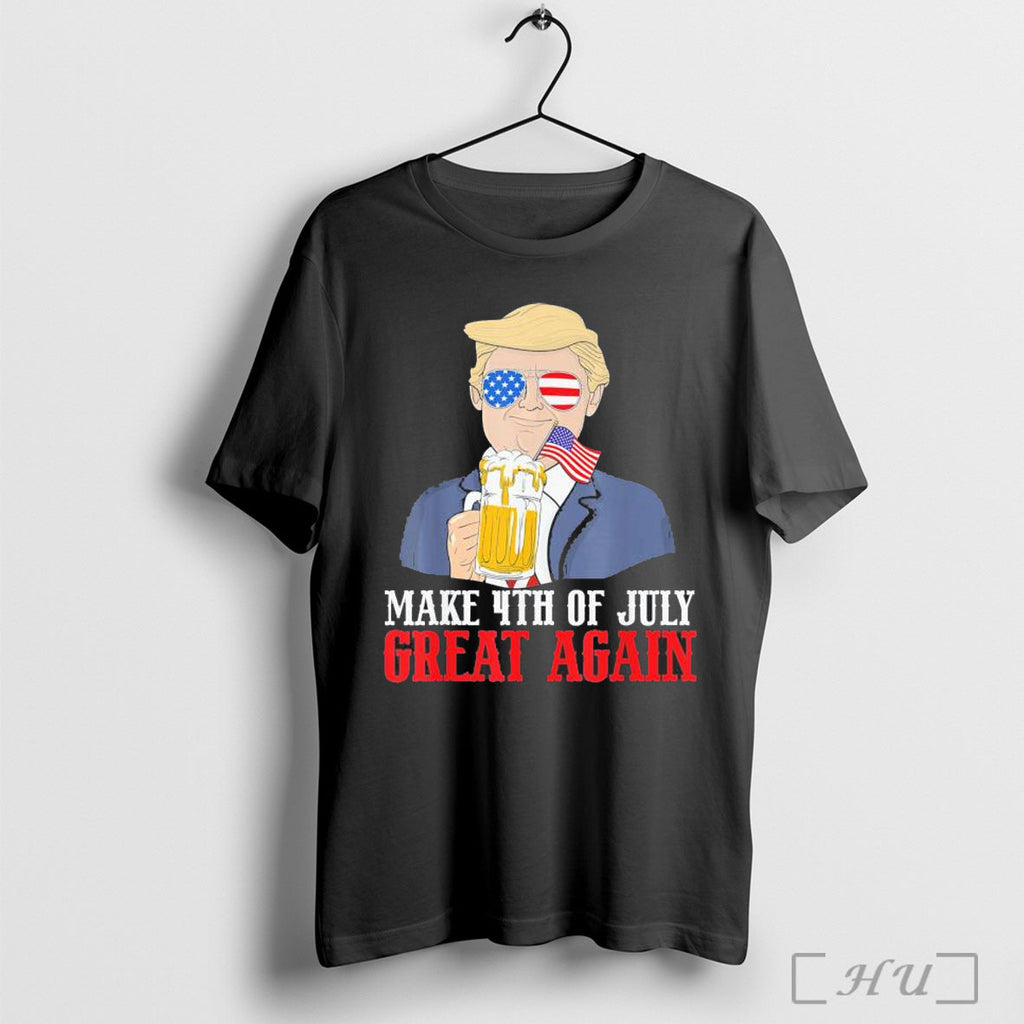 Make 4th Of July Great Again Trump Beer Patriotic - Adult & Kids T-Shirts, Sweatshirts & Hoodies apparel design preview 1