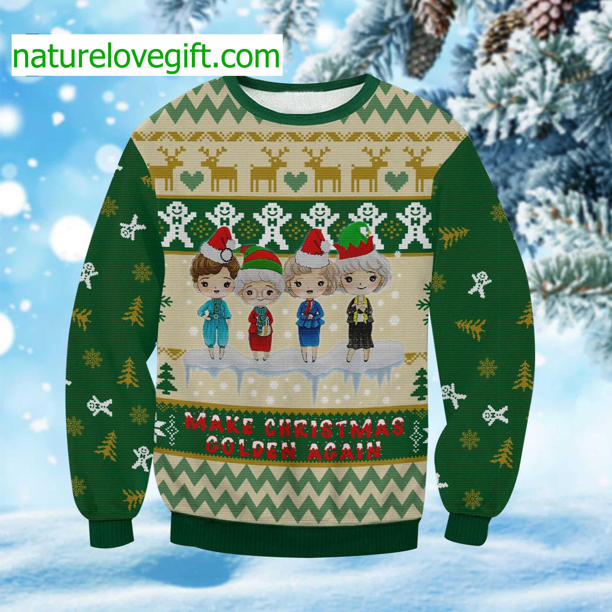 Make Christmas Golden Again Ugly Christmas Sweater - Holiday Gift product image