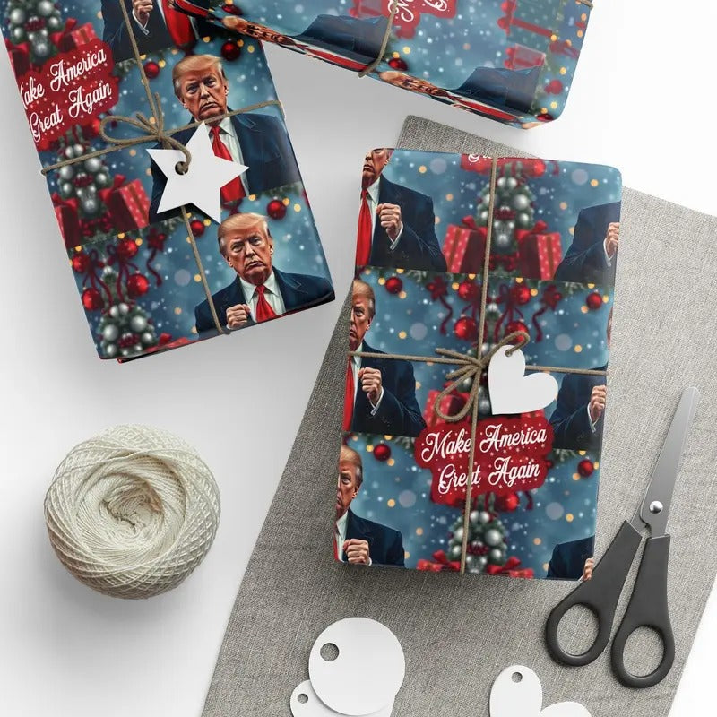 Make Great Again Trump Wrapping Paper Wrap Maga 2024 - Adult & Kids T-Shirts, Sweatshirts & Hoodies apparel design preview 1