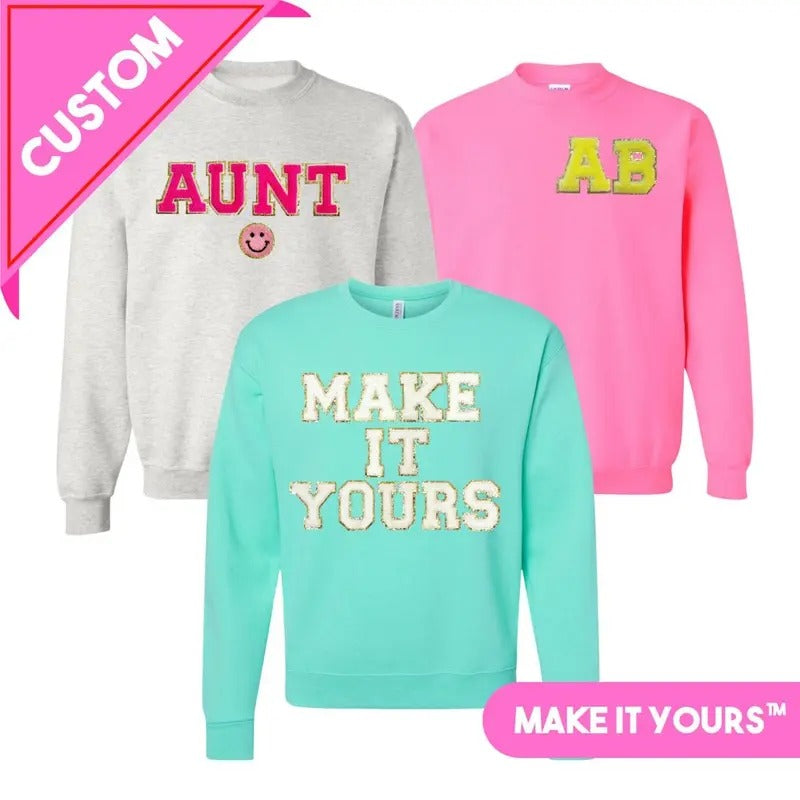 Make Yours Letter Patch - Adult & Kids T-Shirts, Sweatshirts & Hoodies apparel design preview 1