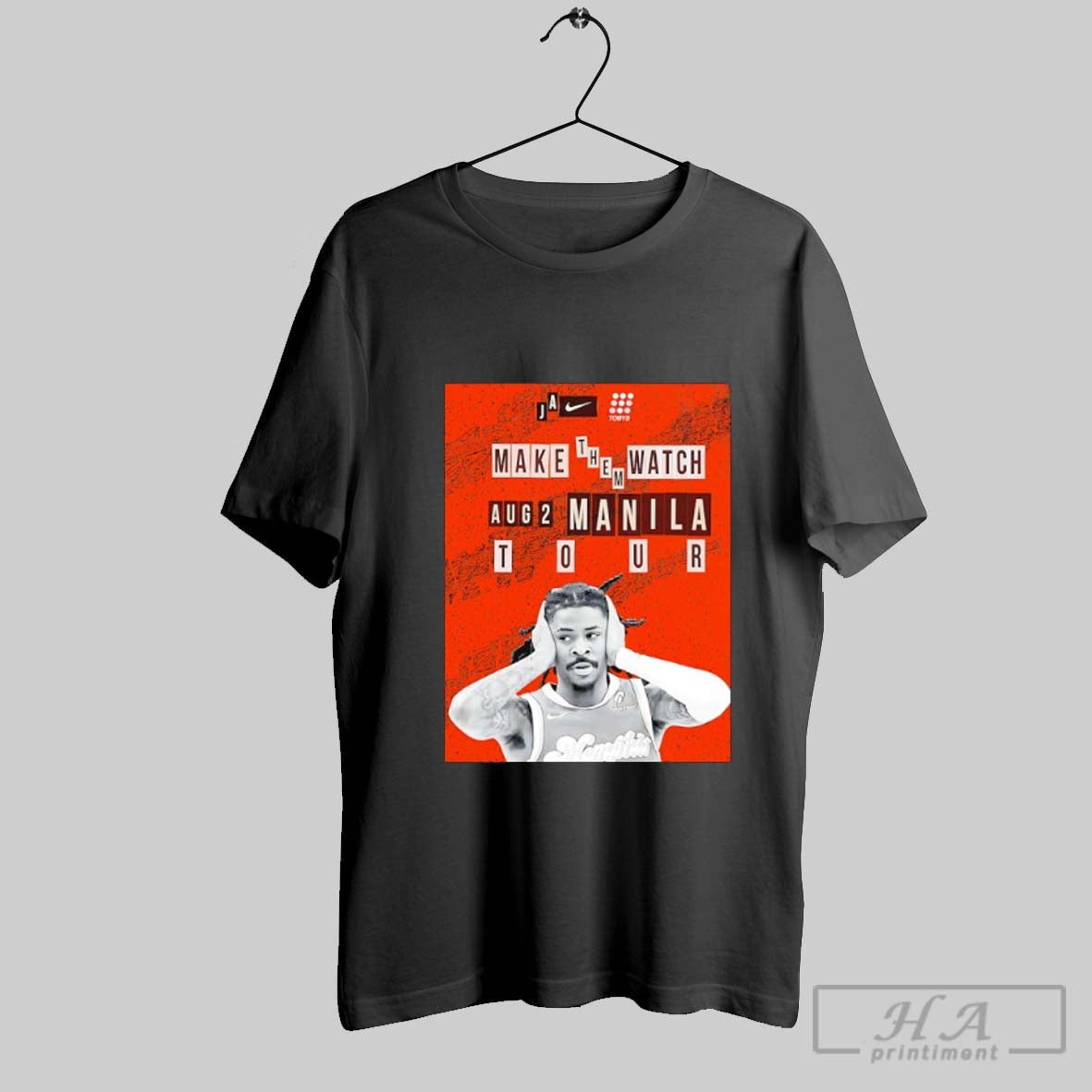 Make Them Watch Manila Tour Ja Morant - Adult & Kids T-Shirts, Sweatshirts & Hoodies apparel design preview 1
