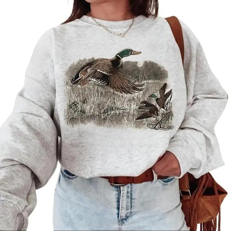 Mallard Duck Retro Animal Lover Fall Vintage - Adult & Kids T-Shirts, Sweatshirts & Hoodies apparel design preview 1
