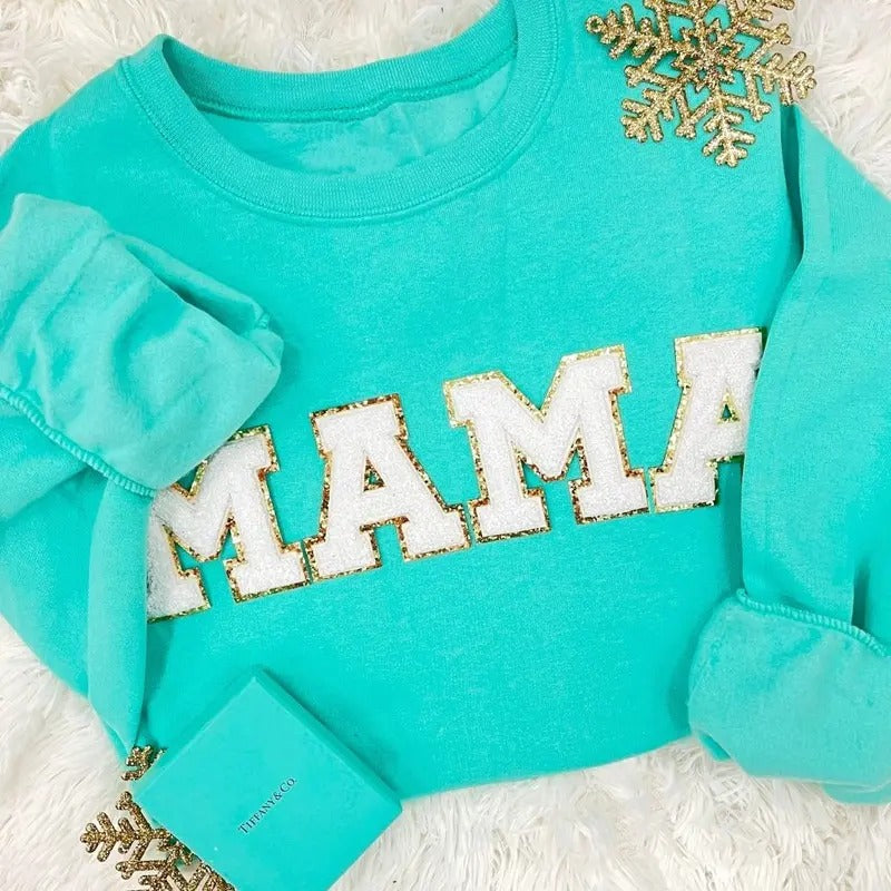'Mama' Chenille Letter Patch - Adult & Kids T-Shirts, Sweatshirts & Hoodies apparel design preview 1