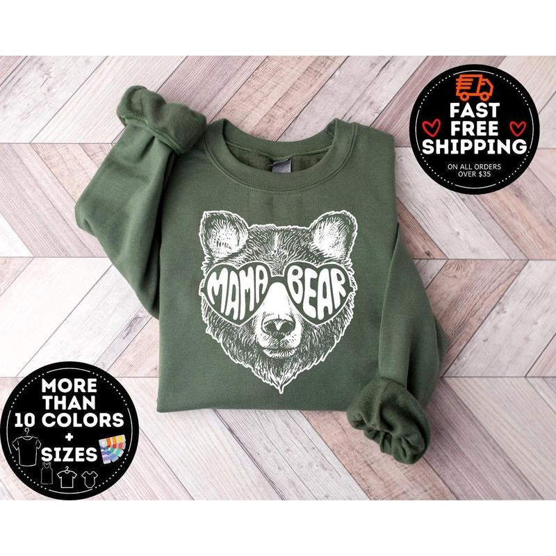 Mama Bear Cute Mom Life New Baby Shower - Adult & Kids T-Shirts, Sweatshirts & Hoodies apparel design preview 1