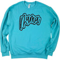 Mama Cursive Distressed GIldan SCUBA BLUE - Adult & Kids T-Shirts, Sweatshirts & Hoodies apparel design preview 1