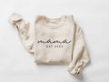 Mama Est 2024 Mom Pregnancy Announcement Cool New - Adult & Kids T-Shirts, Sweatshirts & Hoodies apparel design preview 1