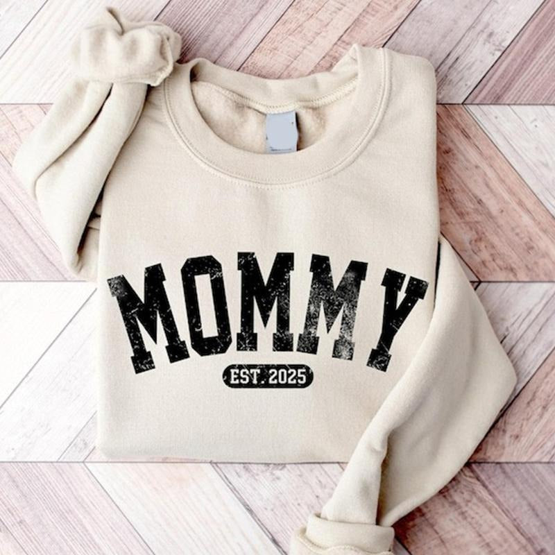 Mama Est 2025 Mom Pregnancy Announcement Unique - Adult & Kids T-Shirts, Sweatshirts & Hoodies apparel design preview 1