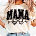 Mama Leopard Coquette Bow Varsity Retro - Adult & Kids T-Shirts, Sweatshirts & Hoodies apparel design preview 1
