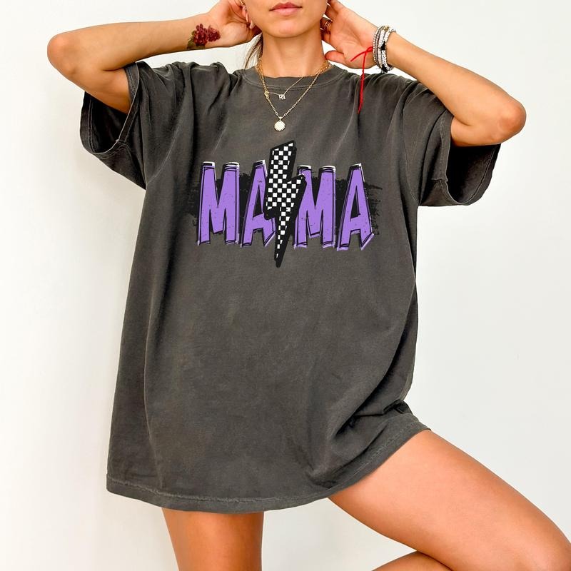 Mama Lightening Bolt Retro Checkered Mom Comfort - Adult & Kids T-Shirts, Sweatshirts & Hoodies apparel design preview 1