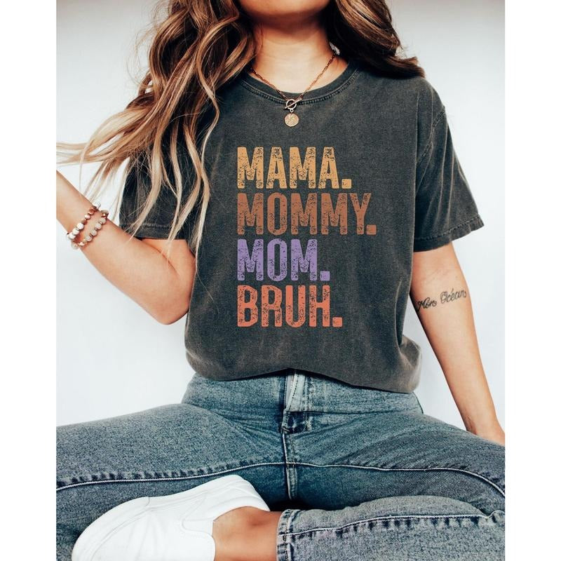 Mama Mommy Mom Bruh Cute Funny Retro Her - Adult & Kids T-Shirts, Sweatshirts & Hoodies apparel design preview 1