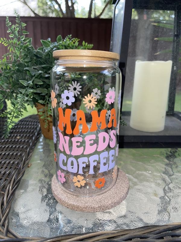 Mama Needs Coffee Libby Glass - Adult & Kids T-Shirts, Sweatshirts & Hoodies apparel design preview 1
