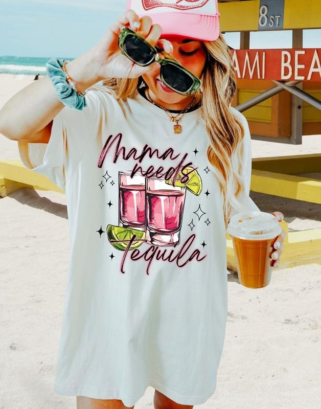Mama Needs Tequila Funny Margarita Humor Moms - Adult & Kids T-Shirts, Sweatshirts & Hoodies apparel design preview 1