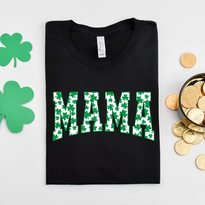 Mama Shamrock St Patricks Day Irish Mom Lucky - Adult & Kids T-Shirts, Sweatshirts & Hoodies apparel design preview 1