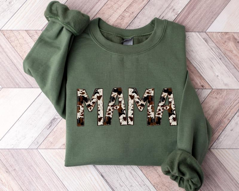 Mama Buffalo Plaid Cow Pattern Western Mom Be - Adult & Kids T-Shirts, Sweatshirts & Hoodies apparel design preview 1