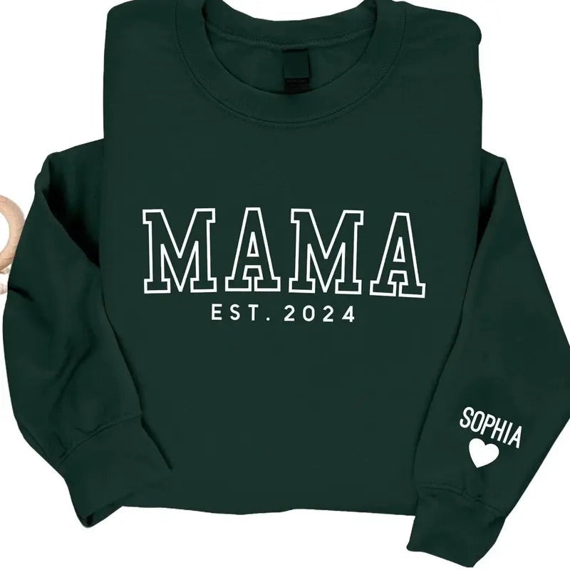 Mama Custom Name Sleeve Printed Jumper Mum - Adult & Kids T-Shirts, Sweatshirts & Hoodies apparel design preview 1