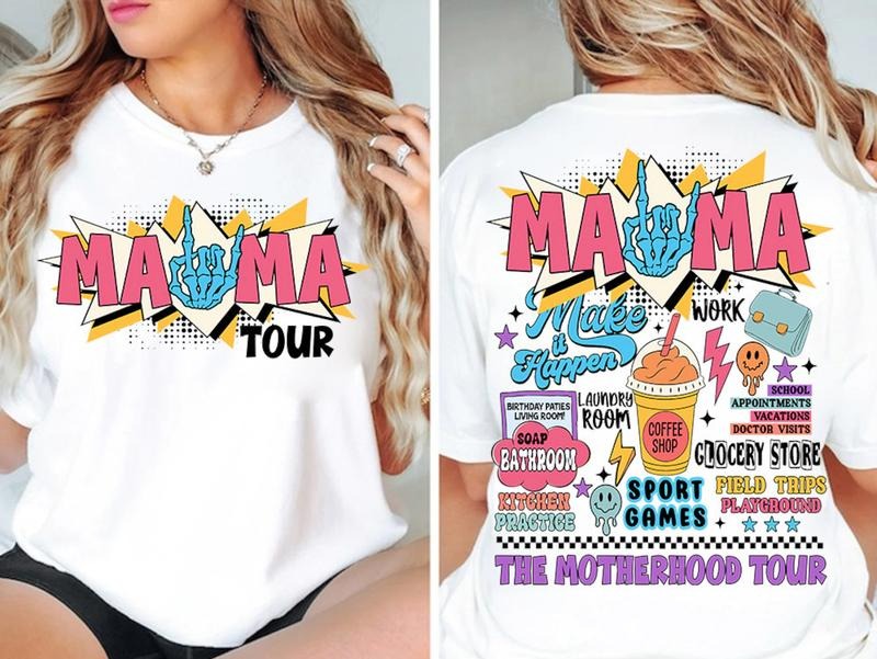 Mama Tour Gildan Motherhood Moms Mom Fit Top - Adult & Kids T-Shirts, Sweatshirts & Hoodies apparel design preview 1
