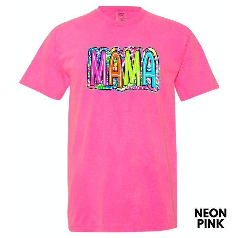 Mama Tropical Print Comfort Colors 'NLB' - Adult & Kids T-Shirts, Sweatshirts & Hoodies apparel design preview 1