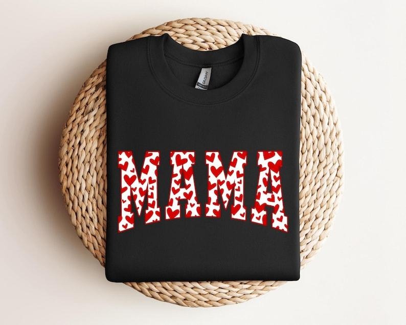 Mama Valentines Heart Woman Valentine Mom Top - Adult & Kids T-Shirts, Sweatshirts & Hoodies apparel design preview 1