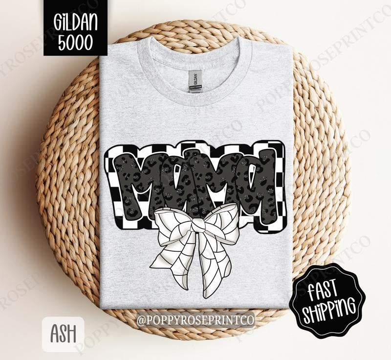 Mama Volleyball Bow Gildan Mom - Adult & Kids T-Shirts, Sweatshirts & Hoodies apparel design preview 1