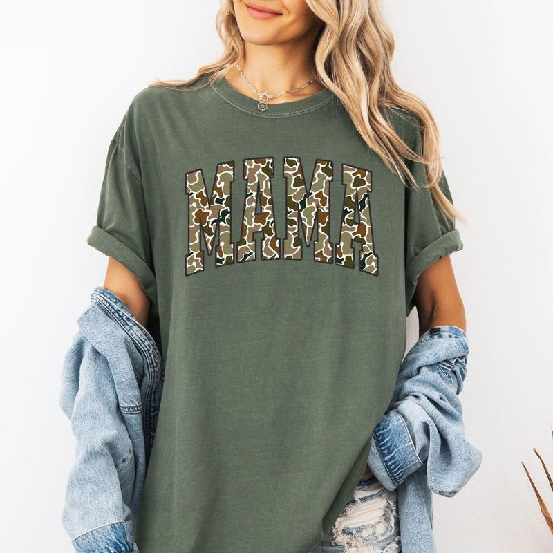Mama Camo Camouflage Hunting Retro Comfort Colors - Adult & Kids T-Shirts, Sweatshirts & Hoodies apparel design preview 1