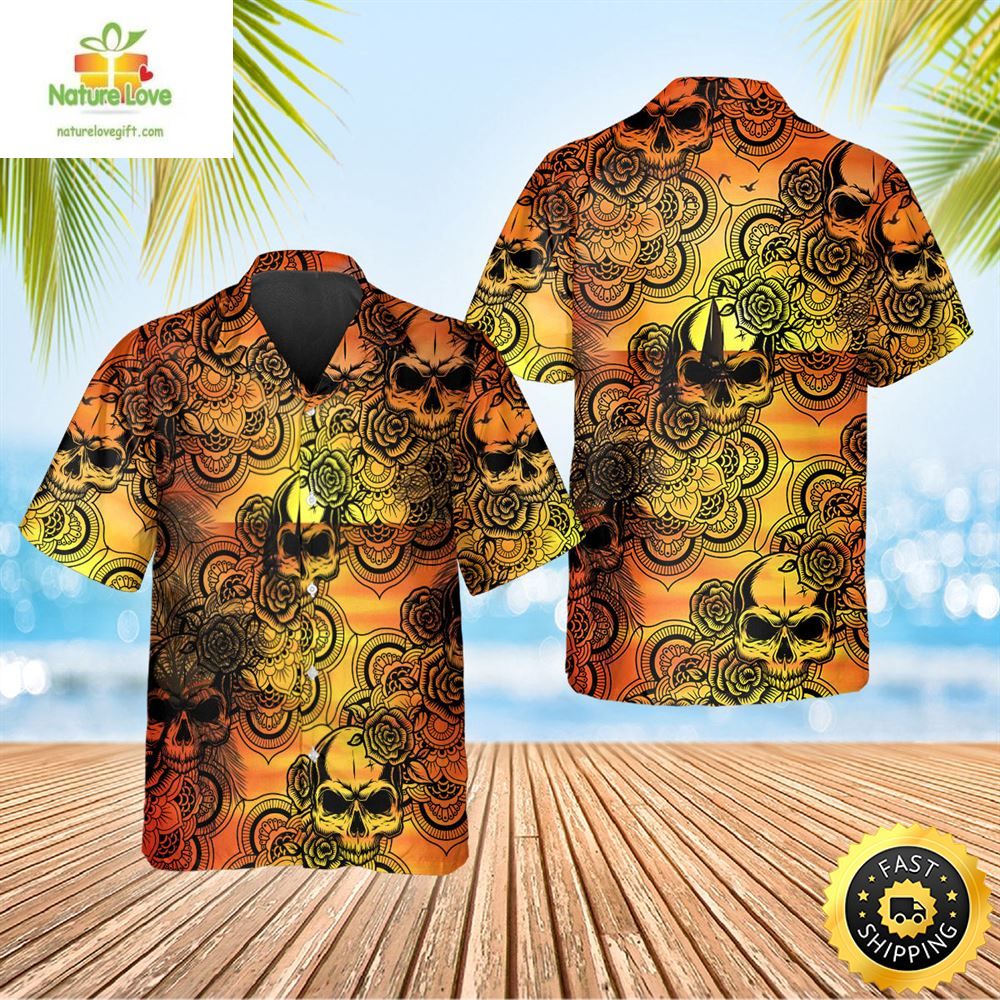 Hawaiian Mandala Roses Skull Aloha Beach Summer - Adult & Kids T-Shirts, Sweatshirts & Hoodies apparel design preview 1