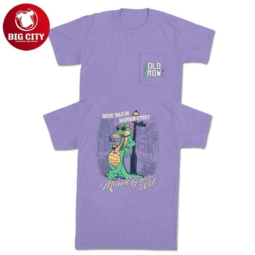 Mardi Gras 2026 Gator Tails Old Row Two Sided - Adult & Kids T-Shirts, Sweatshirts & Hoodies apparel design preview 1