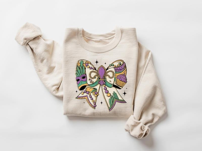 Mardi Gras Coquette Louisiana Carnival - Adult & Kids T-Shirts, Sweatshirts & Hoodies apparel design preview 1
