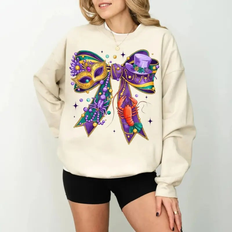 Mardi Gras Coquette Fat Tuesday Louisiana Fleur De - Adult & Kids T-Shirts, Sweatshirts & Hoodies apparel design preview 1