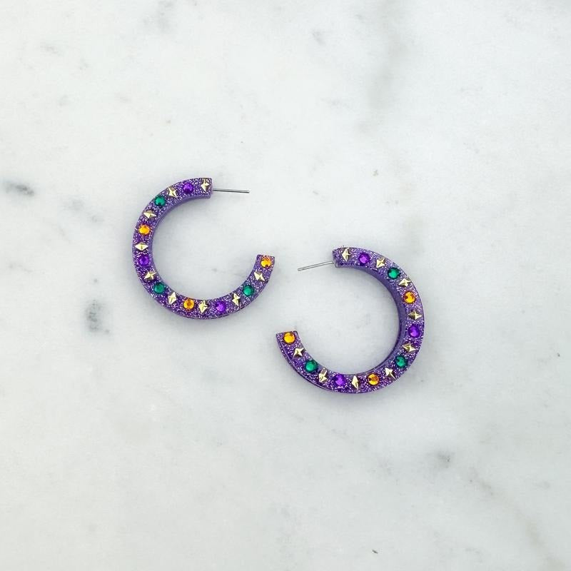 Mardi Gras Party Earrings *Final Sale* - Adult & Kids T-Shirts, Sweatshirts & Hoodies apparel design preview 1