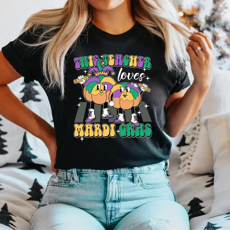 Mardi Gras Teacher Louisiana Appreciation Grass - Adult & Kids T-Shirts, Sweatshirts & Hoodies apparel design preview 1