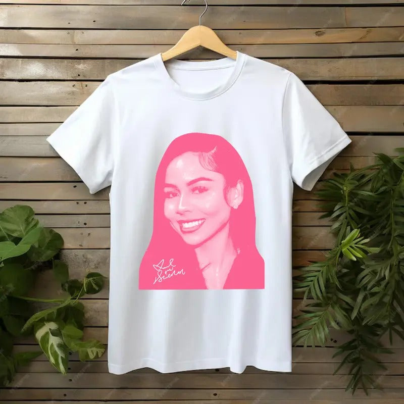 Mariah TS Pink White Cotton Fabric - Adult & Kids T-Shirts, Sweatshirts & Hoodies apparel design preview 1