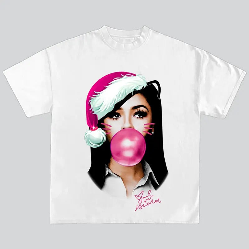 Mariah Scient Pink Kitty Bubble Gum Santa Merry - Adult & Kids T-Shirts, Sweatshirts & Hoodies apparel design preview 1