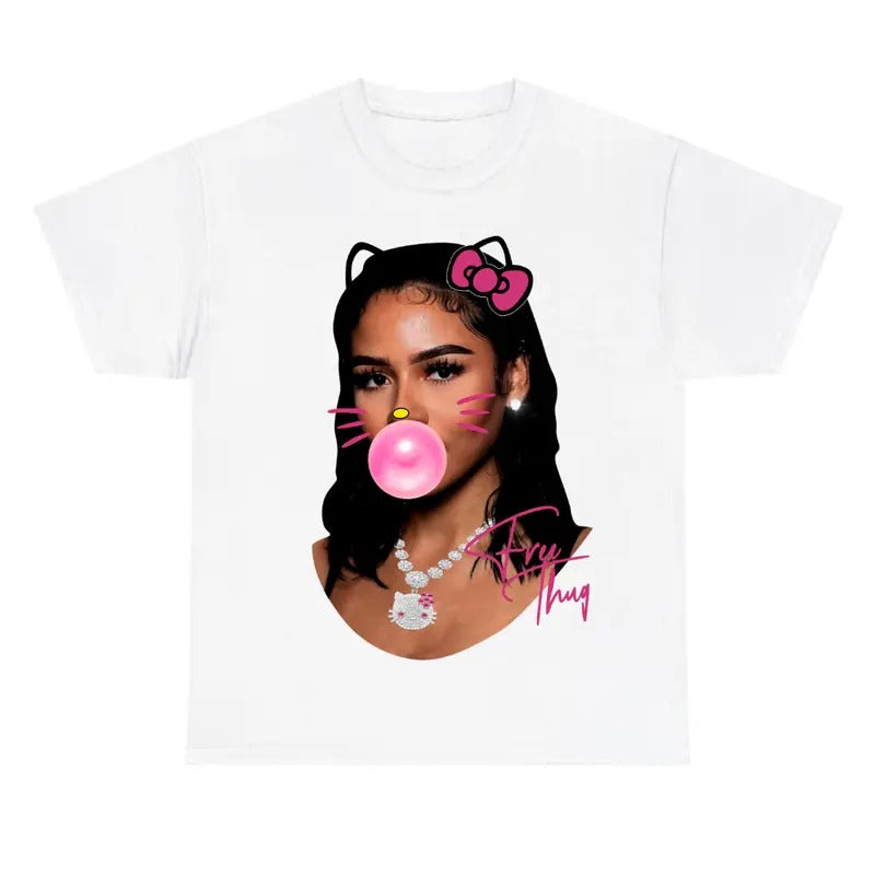 Mariahh Free Thugg Kitty Bubble Gum Pink - Adult & Kids T-Shirts, Sweatshirts & Hoodies apparel design preview 1