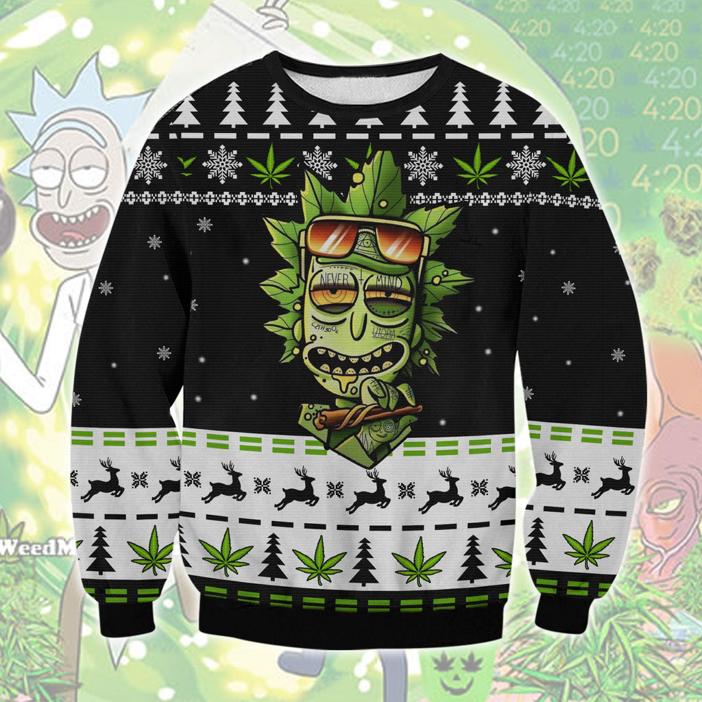 Marijuana Rick 3D Ugly Christmas Sweater - Holiday Gift product image
