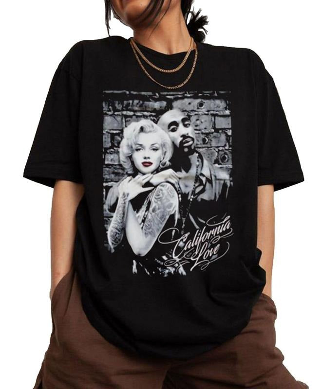 Marilyn Monroe Tupac Shakur California Love Vintage - Adult & Kids T-Shirts, Sweatshirts & Hoodies apparel design preview 1