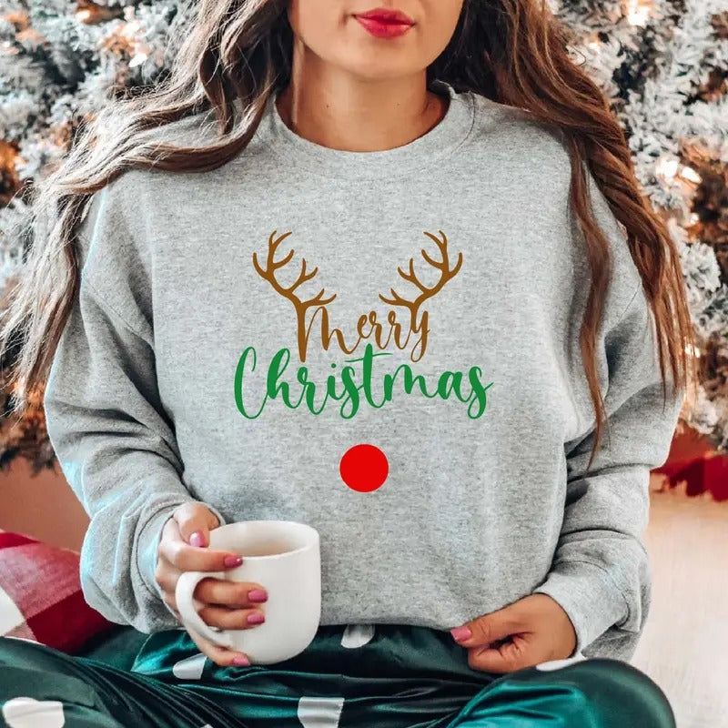 Marry Family Matching Deer Lover Reindeer Winter - Adult & Kids T-Shirts, Sweatshirts & Hoodies apparel design preview 1