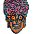 Martian Skull Woodcut Painted Shaped Wooden Panels - Adult & Kids T-Shirts, Sweatshirts & Hoodies apparel design preview 1