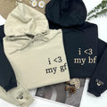 Matching Couples Embroidery I Love My GF BF Boyfriend - Adult & Kids T-Shirts, Sweatshirts & Hoodies apparel design preview 1
