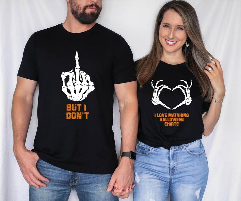 Matching Halloween Couples Who Do Spooky! I Love But - Adult & Kids T-Shirts, Sweatshirts & Hoodies apparel design preview 1