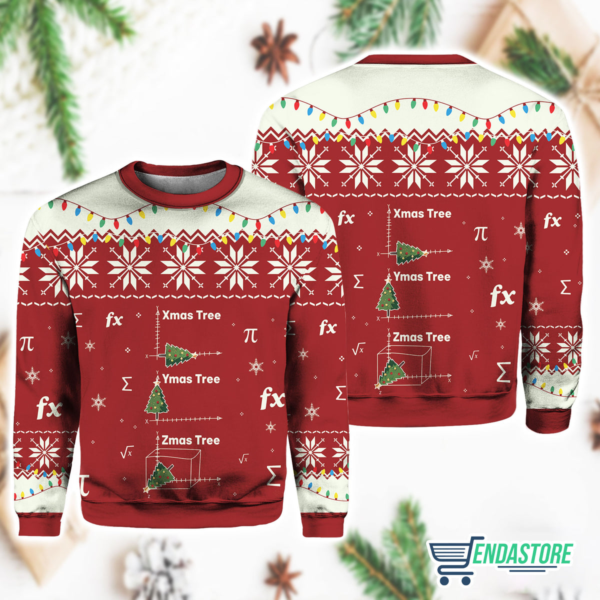 Math Christmas Tree 3D Ugly Christmas Sweater - Holiday Gift product image