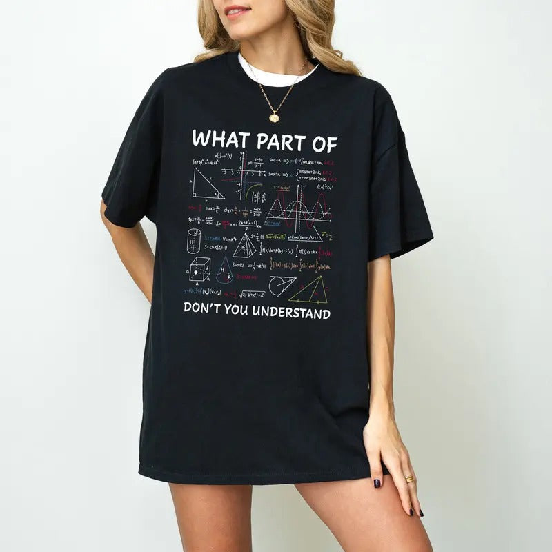 Math Teacher What Part Don'T You Understand Funny - Adult & Kids T-Shirts, Sweatshirts & Hoodies apparel design preview 1