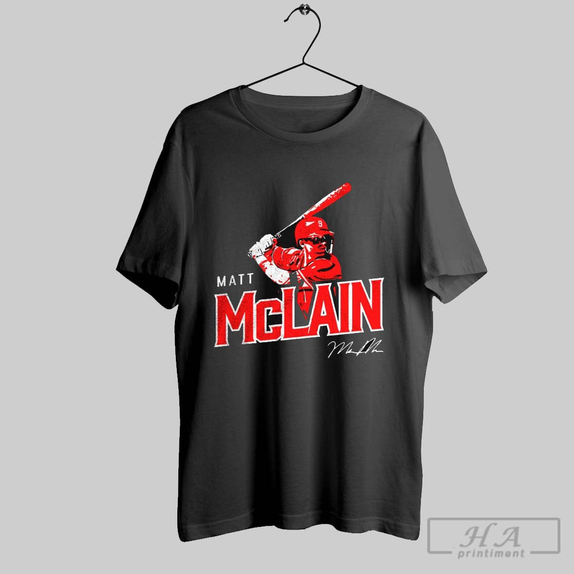 Matt Mclain Cincinnati Reds Baseball Ready To Strike - Adult & Kids T-Shirts, Sweatshirts & Hoodies apparel design preview 1
