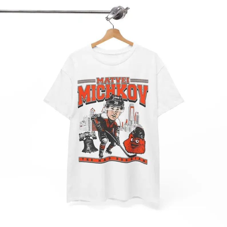 Matvei Michkov Bobblehead Flyers Hockey Top - Adult & Kids T-Shirts, Sweatshirts & Hoodies apparel design preview 1