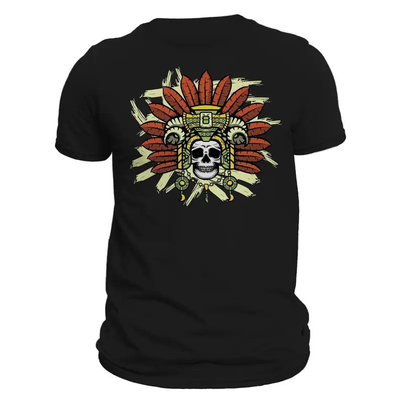 Maya Priesthood Shaman Skull Playera - Adult & Kids T-Shirts, Sweatshirts & Hoodies apparel design preview 1