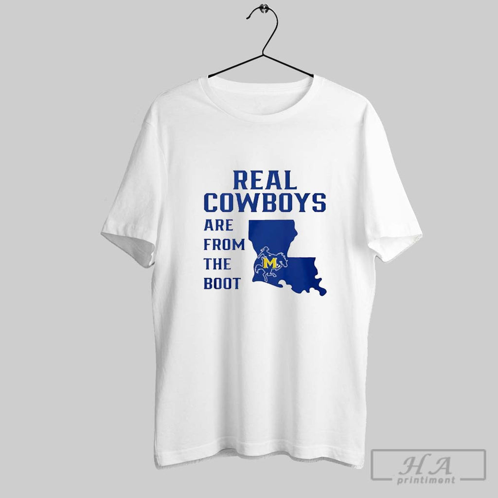Mcneese State Cowboys Real Are From The Boot - Adult & Kids T-Shirts, Sweatshirts & Hoodies apparel design preview 1