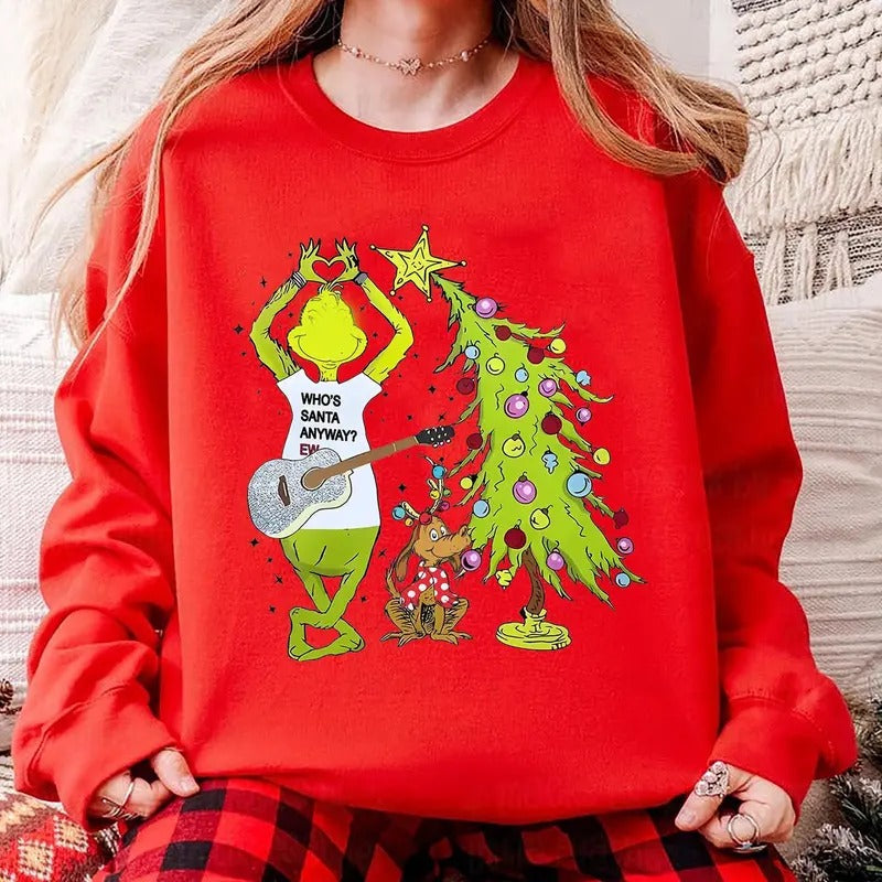 Mean Guy Who'S Santa Anyway Ew Funny Retro Xmas - Adult & Kids T-Shirts, Sweatshirts & Hoodies apparel design preview 1