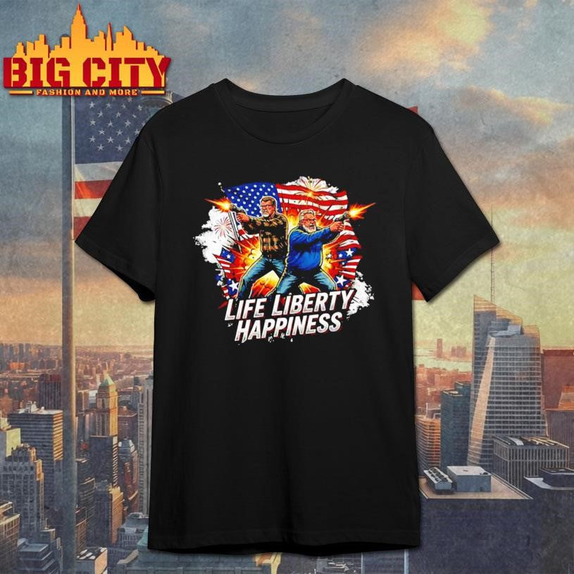 Media Squatch Life Liberty Happiness Lethal Duo - Adult & Kids T-Shirts, Sweatshirts & Hoodies apparel design preview 1