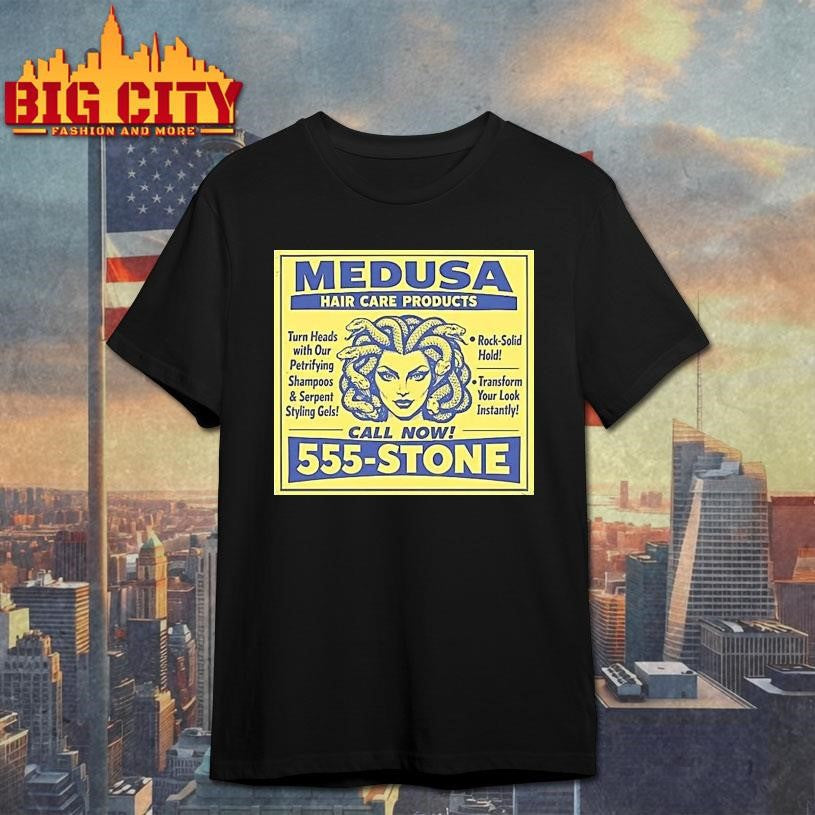 Medusa Hair Care Products Call Now 555 Stone - Adult & Kids T-Shirts, Sweatshirts & Hoodies apparel design preview 1